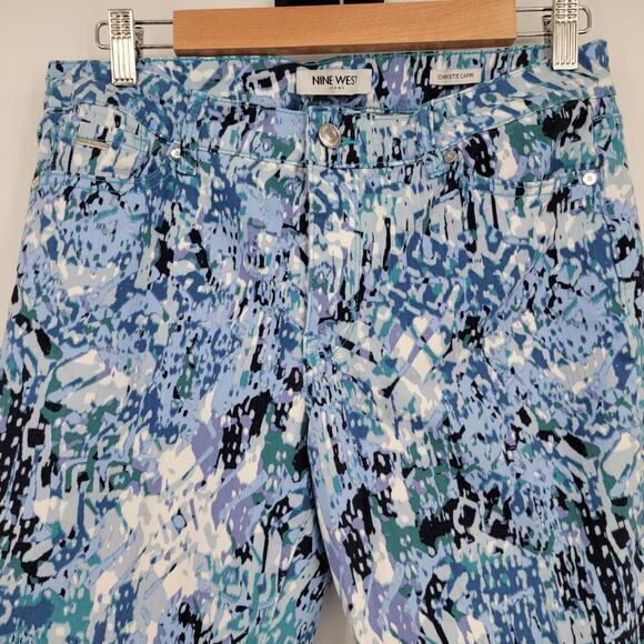 Nine West Women's Chrystie Capri Rolled Cuff Natural‎ Waist Jeans Blue Size 10 - Picture 3 of 12